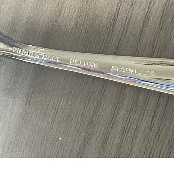 Oneida TEXTURA 6" Oneidacraft Deluxe 4 Teaspoons Stainless Flatware Silver MCM - Picture 4 of 5